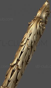 3D model Carved furniture leg in Rococo style with rich decor (STL)